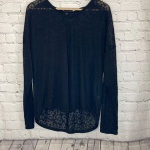 Apt. 9 Women’s Black Sheer Long Sleeve Camoflauge Shirt‎ size xl NEW